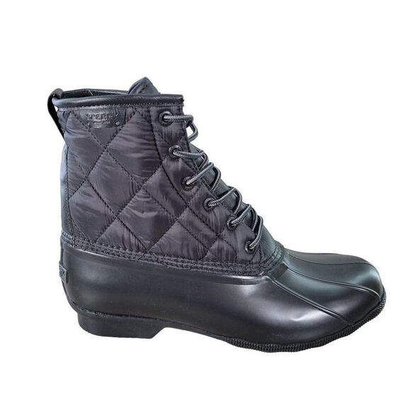 Sperry Black Saltwater Duck Boots Sz 8.5 - Picture 1 of 9